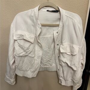 Zara White Linen Button Up